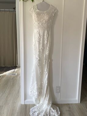 Ivory Lace Embroidered Bridal Gown
